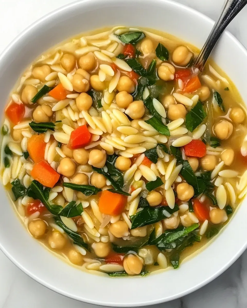 Classic Lemon Chickpea Orzo Soup image