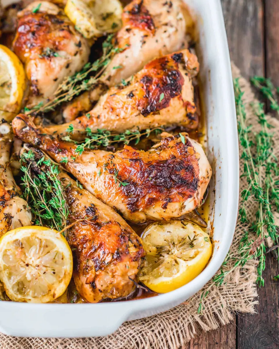 Homemade Lemon Garlic Roasted Chicken Legs recipe photo