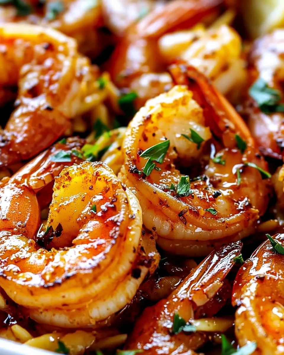 homemade Lemon Garlic Shrimp (with Greek Orzo) photo