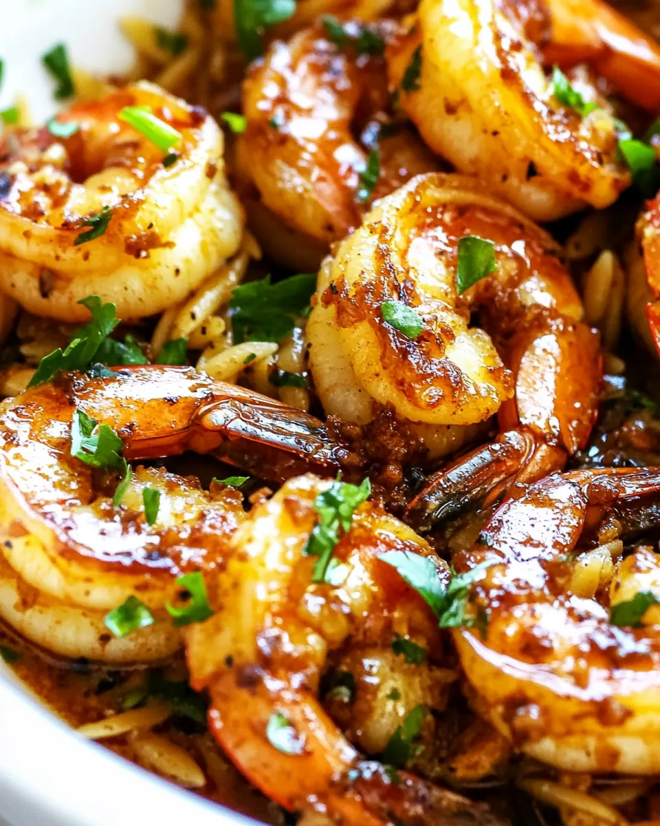 delicious Lemon Garlic Shrimp (with Greek Orzo) dish photo