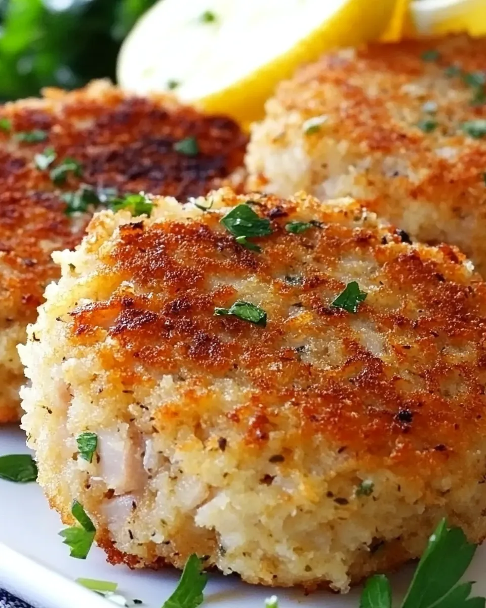 Delicious Lemon Garlic Tuna Cakes Recipe plate image
