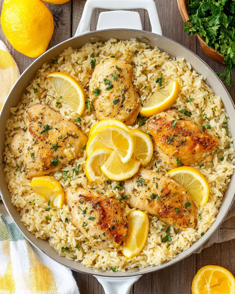 Easy Lemon Parmesan Chicken and Rice food shot