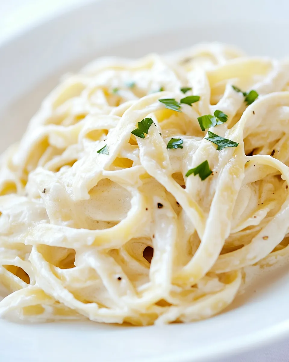 Easy Light Fettuccine Alfredo recipe image
