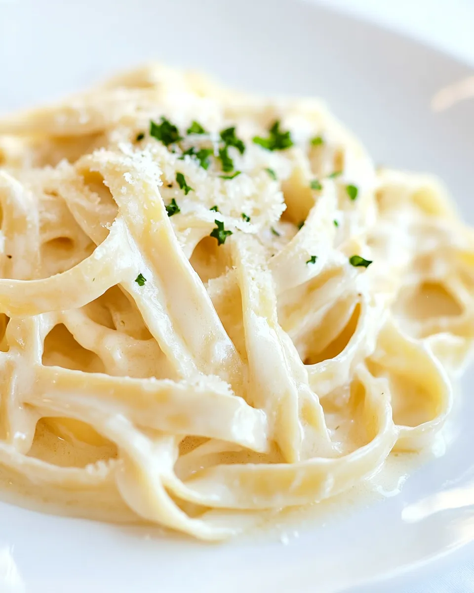 Delicious Light Fettuccine Alfredo dish photo