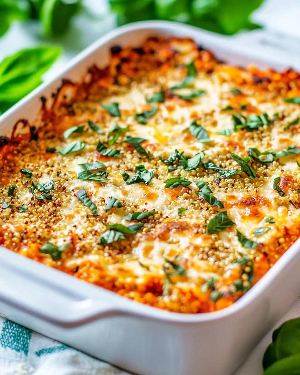 Homemade Lightened Up Cheesy Quinoa Lasagna Bake photo