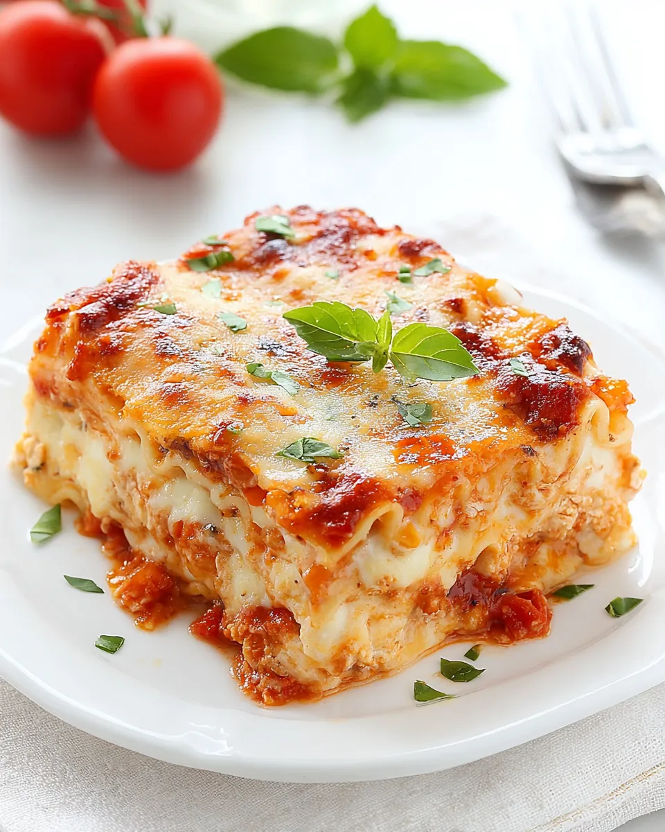 Homemade Lightened Up Chicken Parmesan Lasagna recipe photo