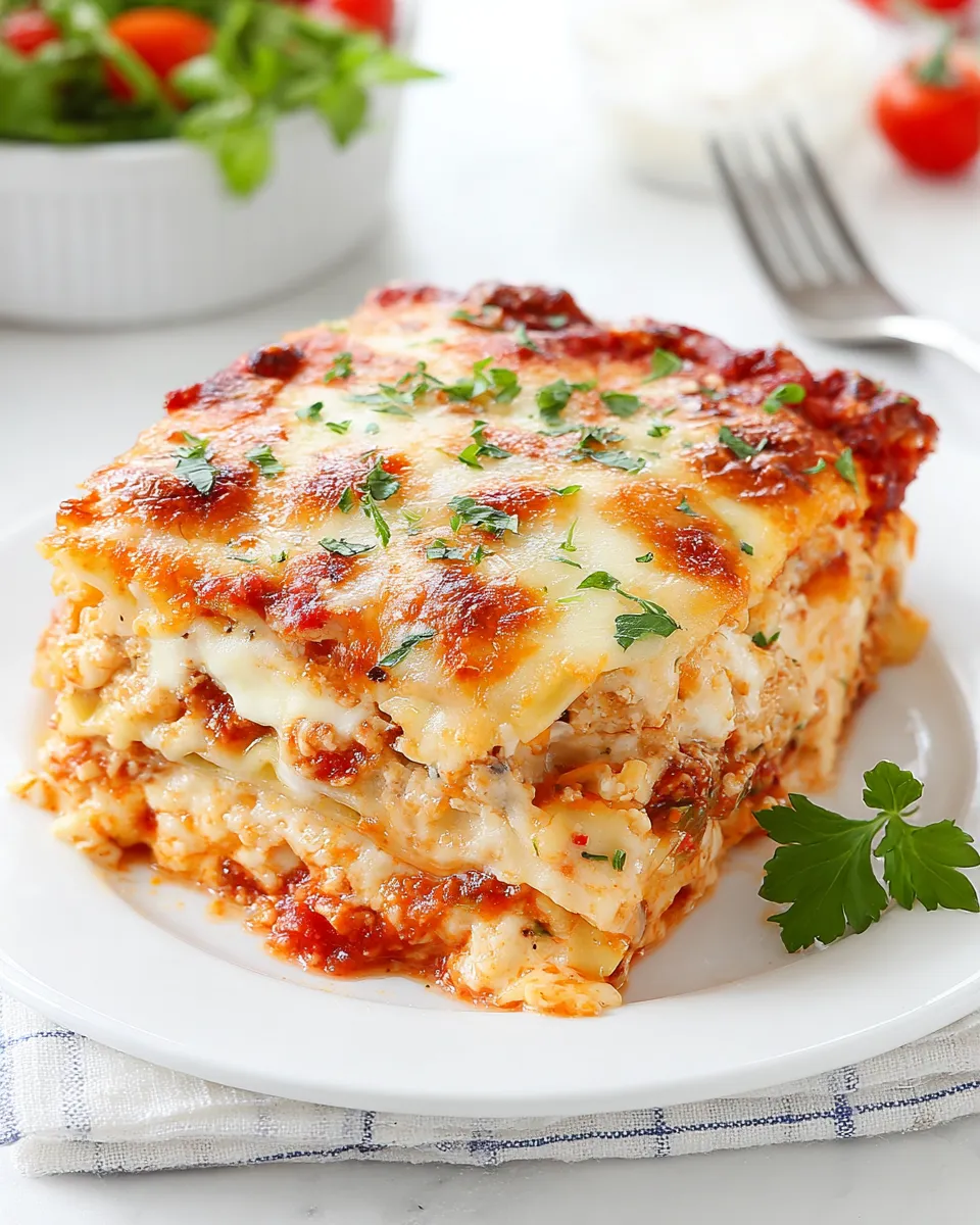 Classic Lightened Up Chicken Parmesan Lasagna dish photo