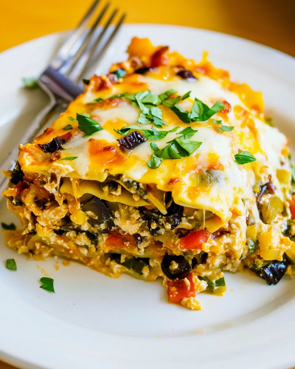 homemade Lightened Up Vegetable Lasagna Casserole photo