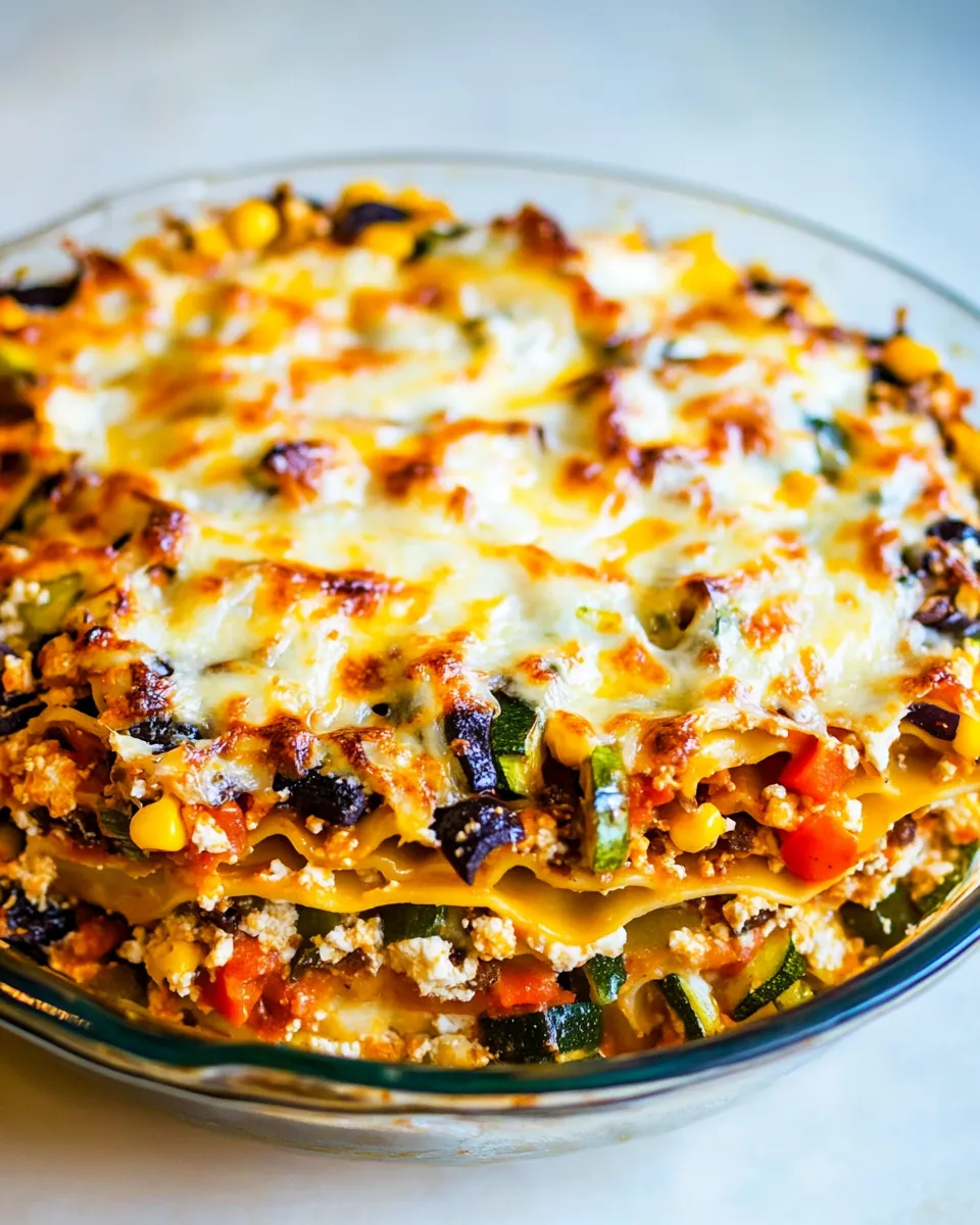 delicious Lightened Up Vegetable Lasagna Casserole shot