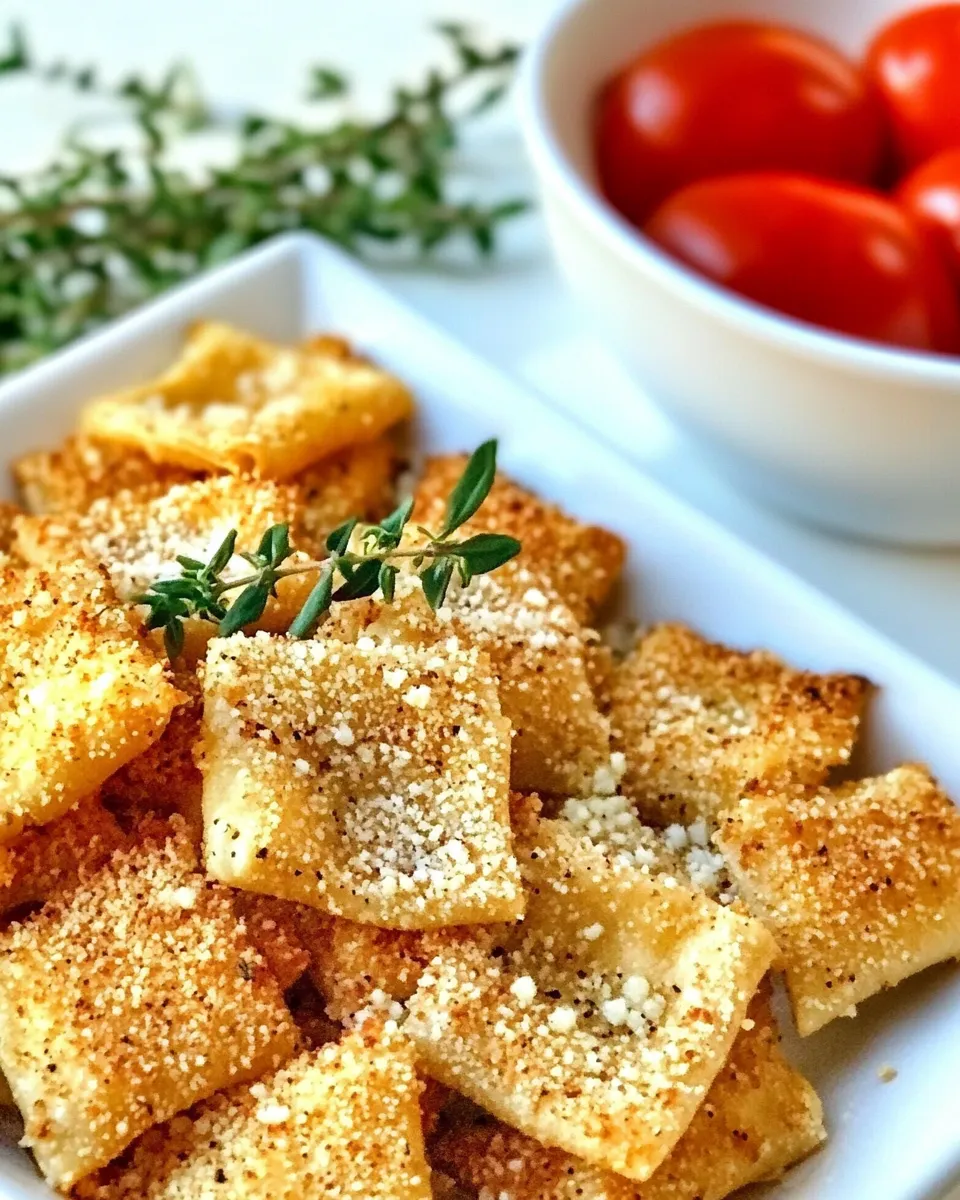 Delicious Lighter Fried Ravioli Recipe plate image