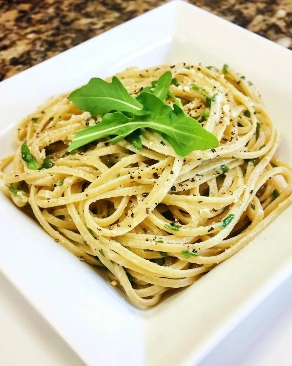 Homemade Linguine with Baby Arugula and Fresh Herbs photo