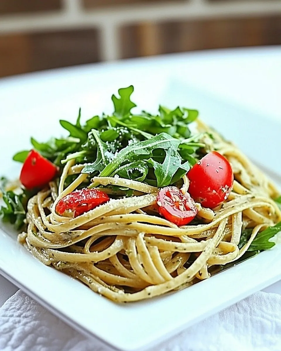 Delicious Linguine with Baby Arugula and Fresh Herbs dish photo