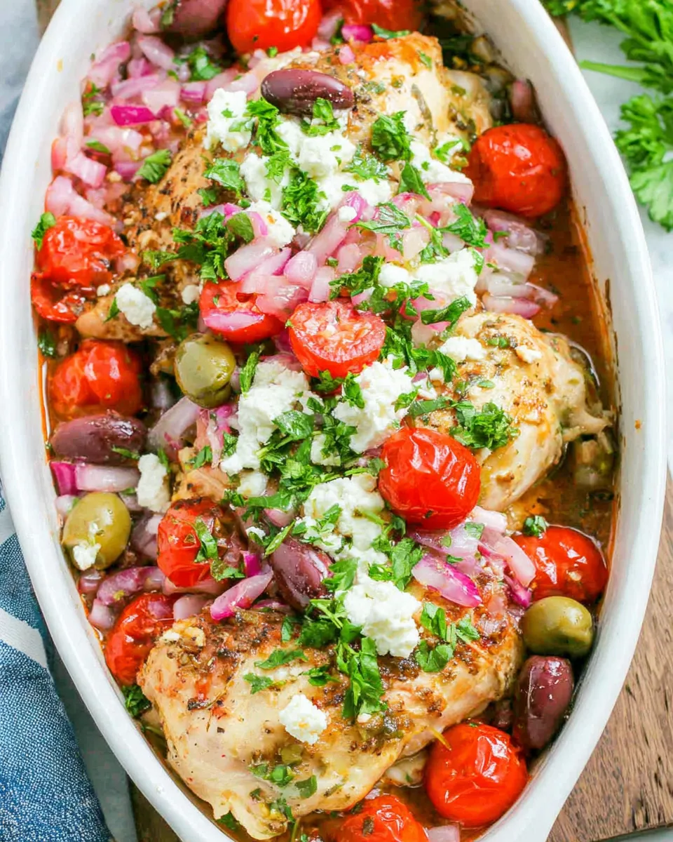 Easy Loaded Baked Greek Chicken recipe photo
