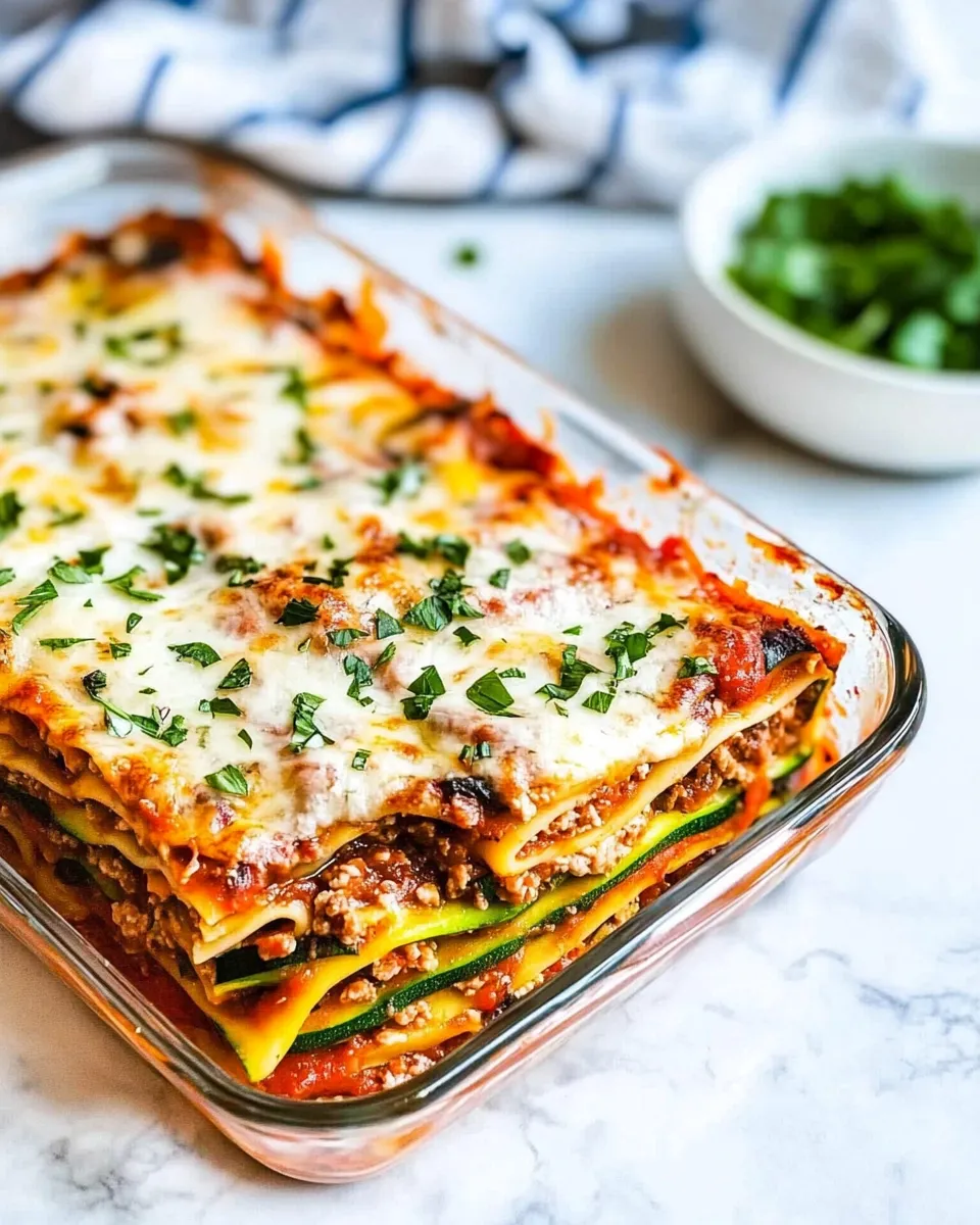 Classic Low-Carb Lasagna (with Zucchini Noodles) recipe image