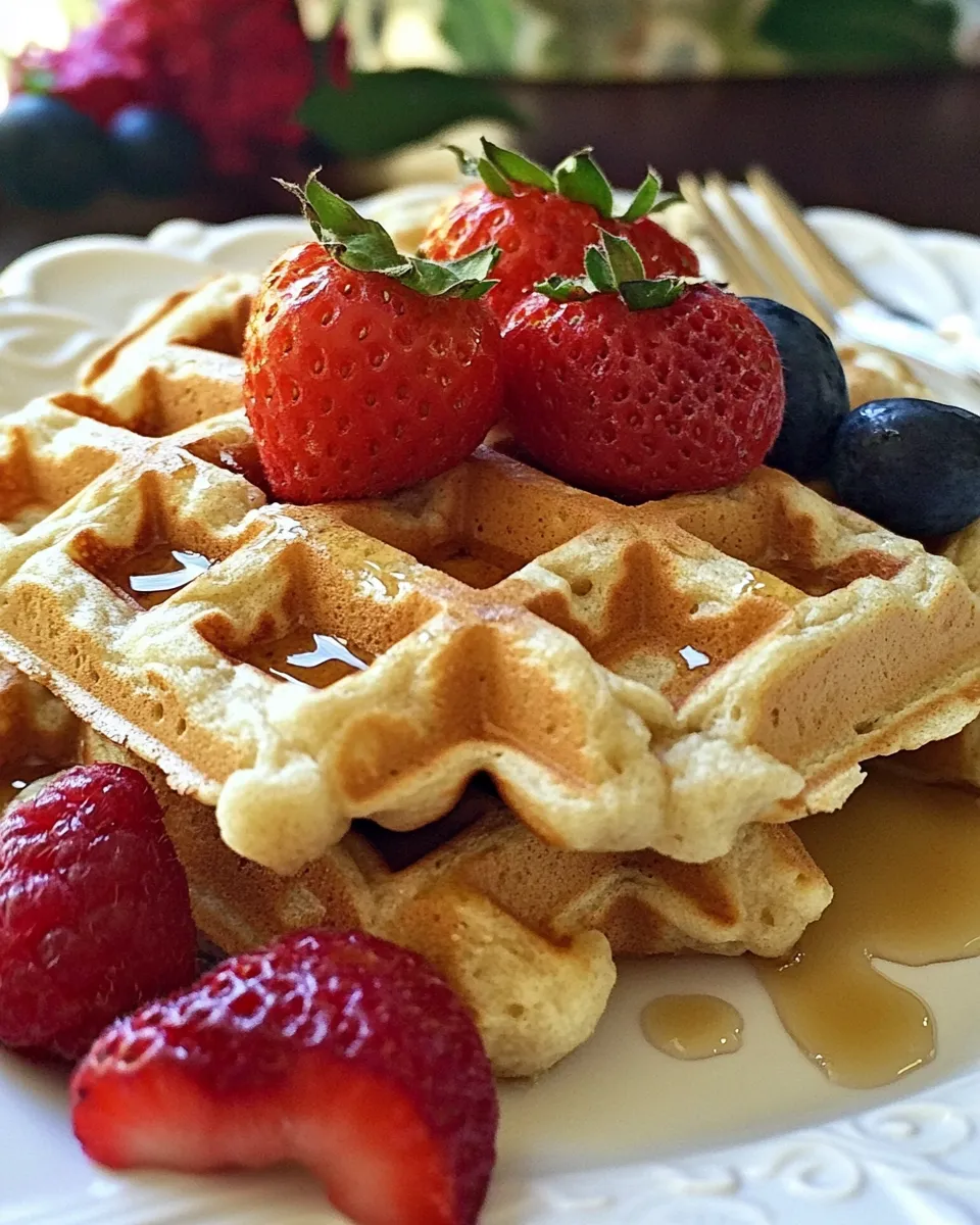 Classic Low Carb Waffles with Protein Powder and Almond Flour image