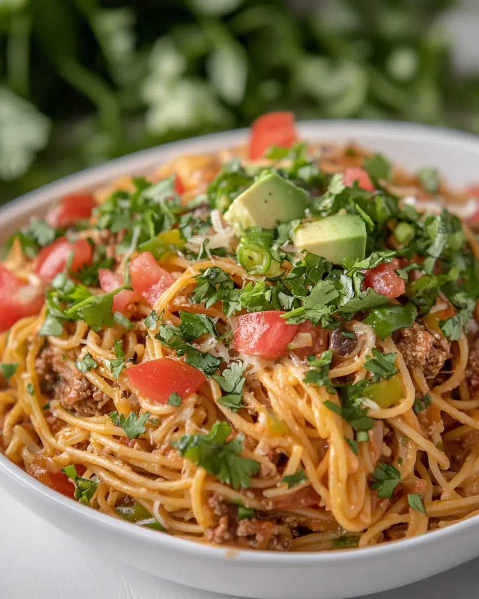 Homemade Macro Friendly Taco Spaghetti photo