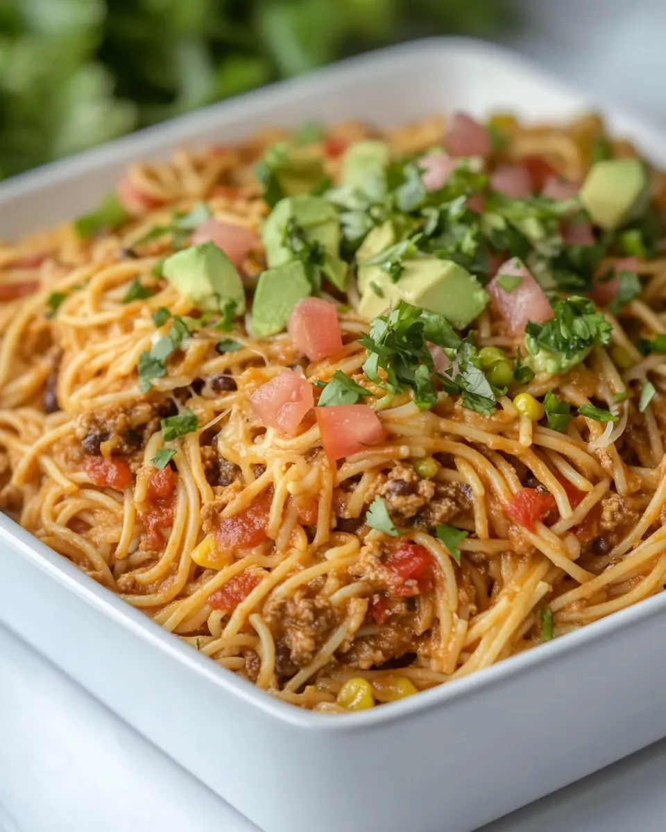 Delicious Macro Friendly Taco Spaghetti dish photo
