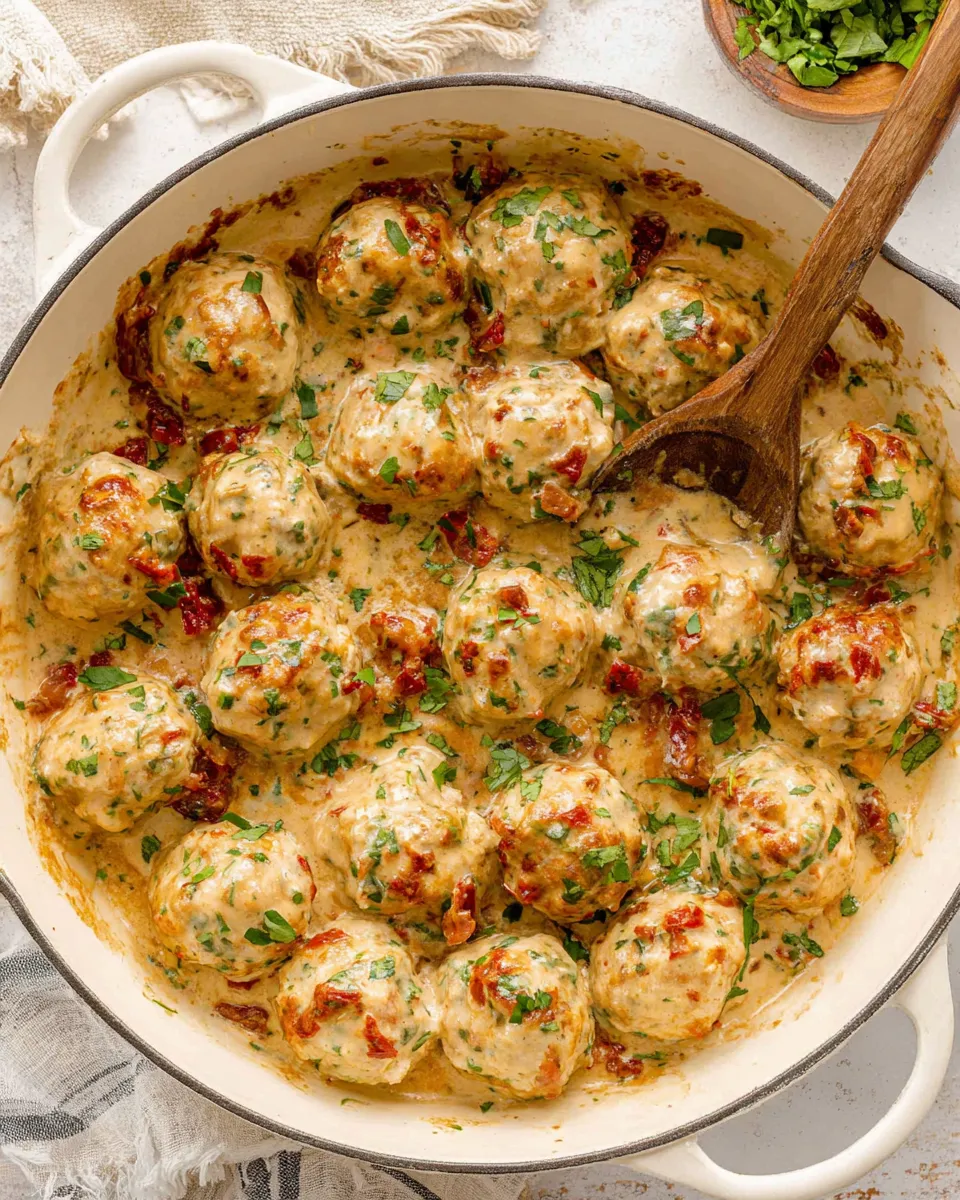 Delicious Marry Me Chicken Meatballs plate image
