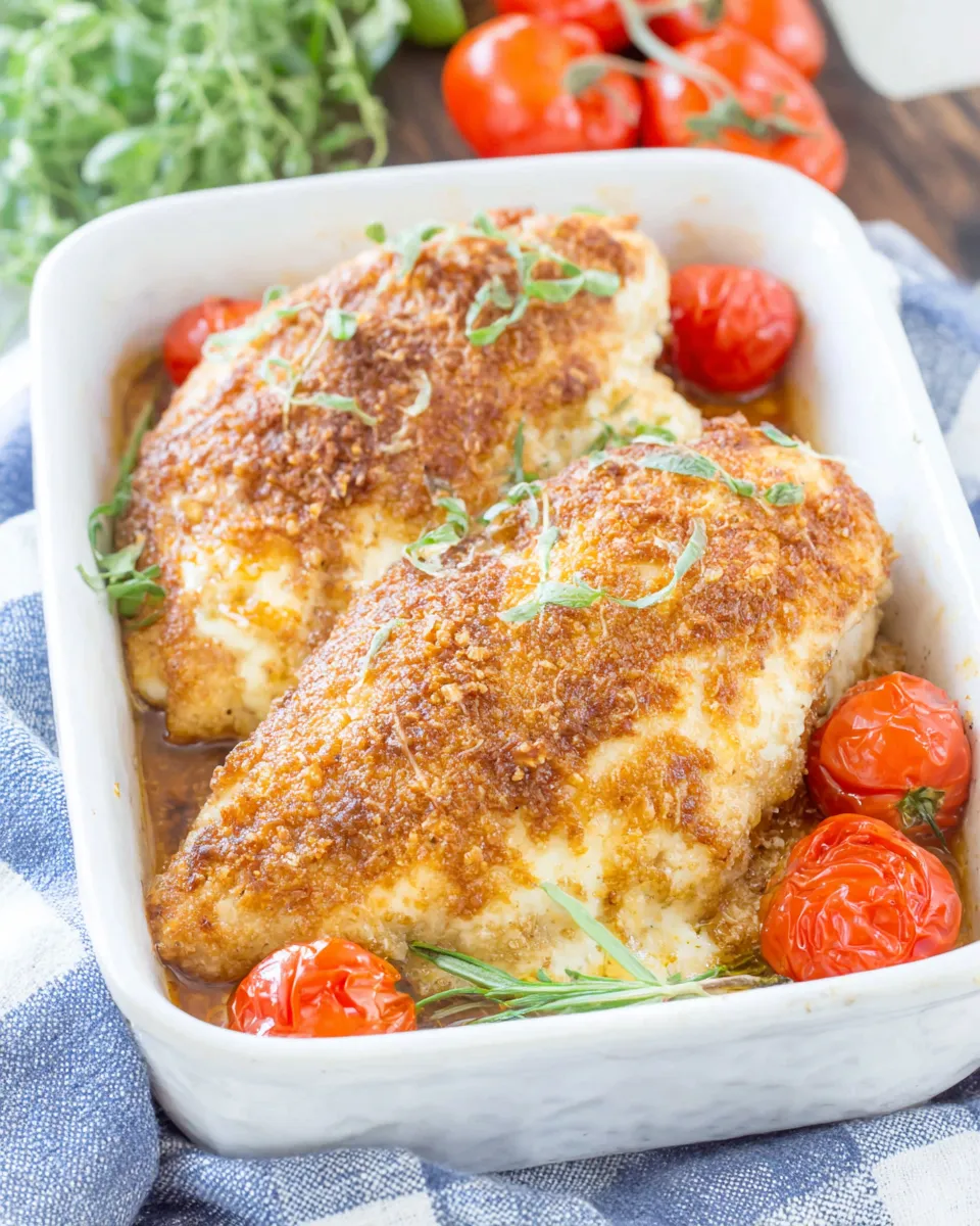 Easy Mayo Parmesan Chicken Bake dish photo