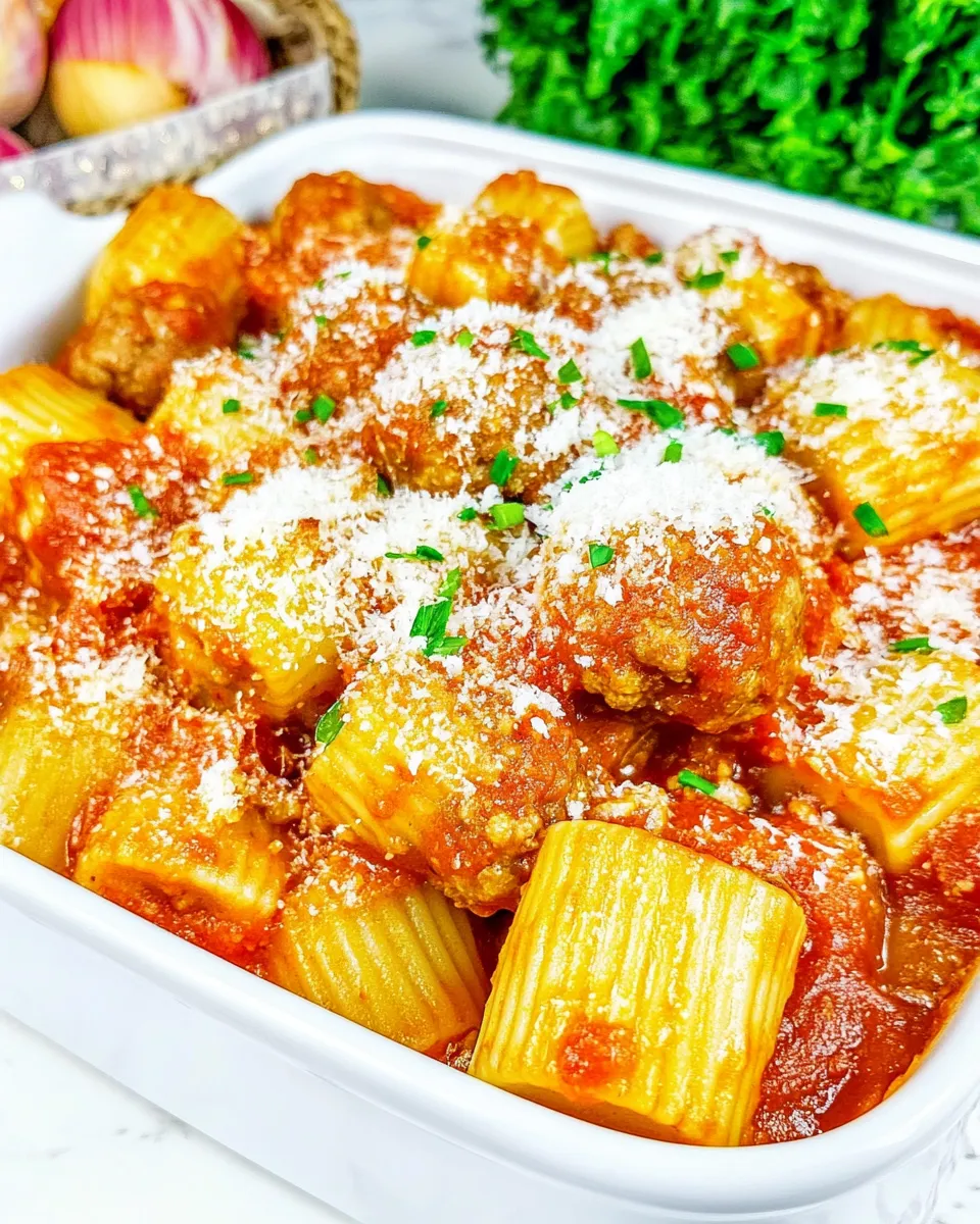 Easy Meatball Rigatoni recipe photo