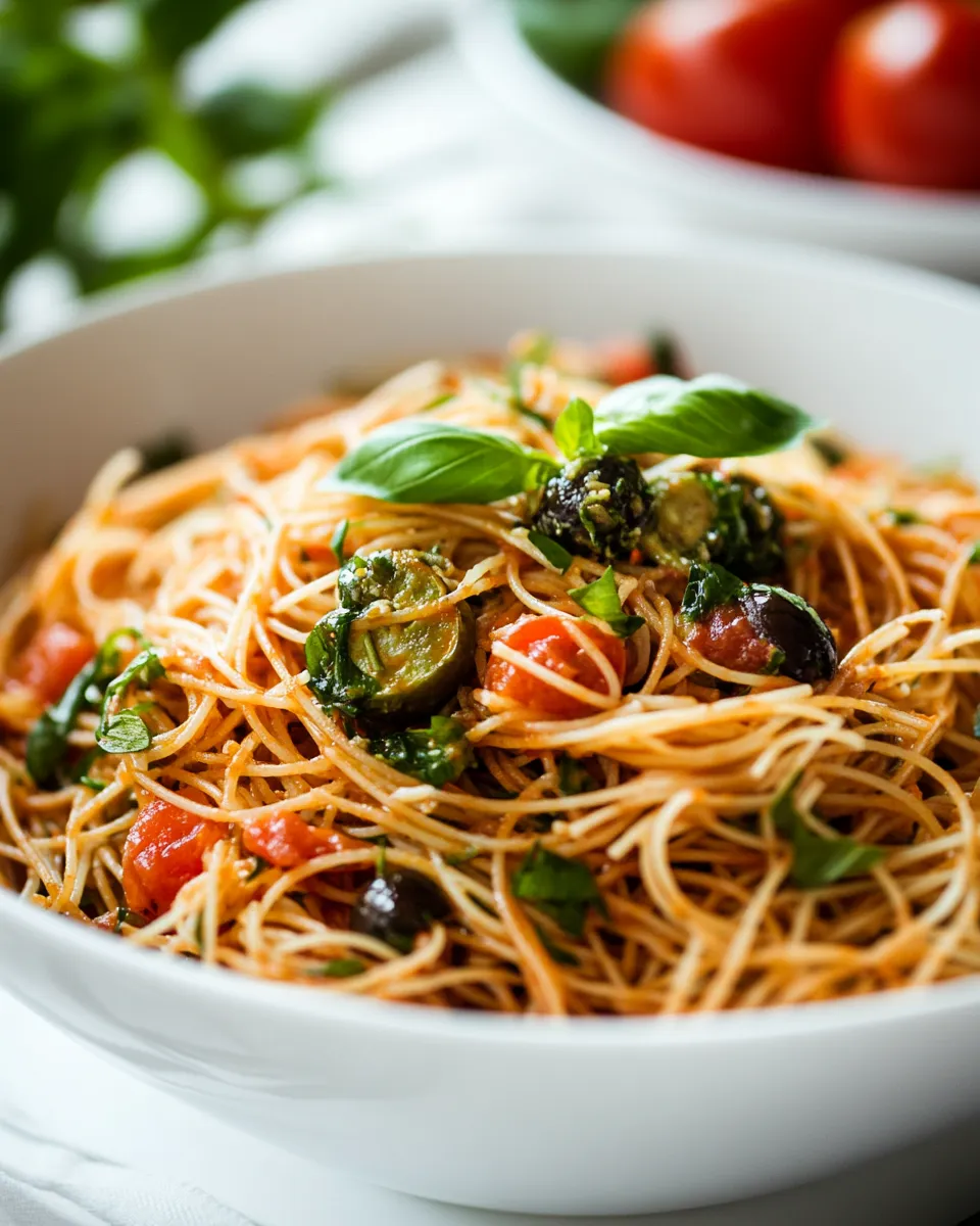 Easy Mediterranean Angel Hair Pasta recipe photo