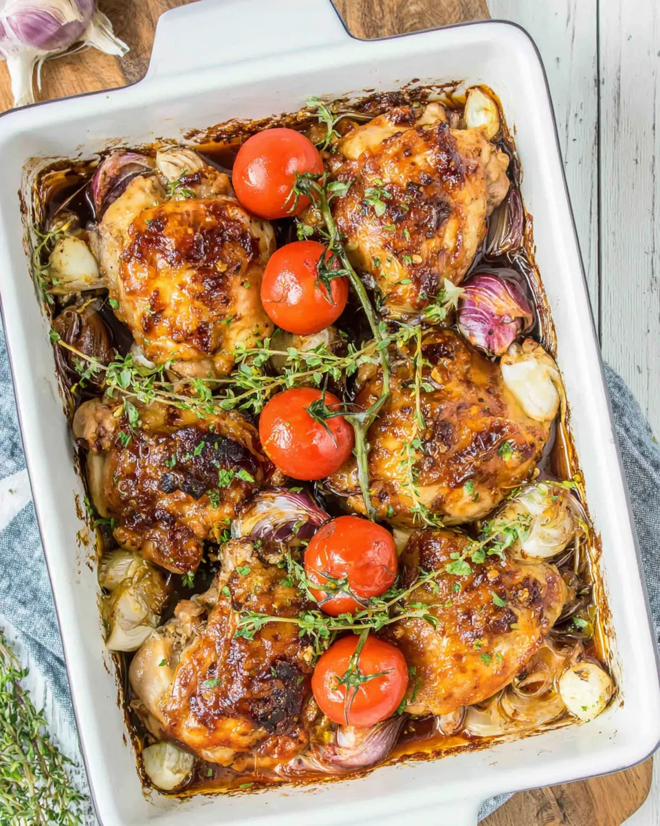 Homemade Mediterranean Chicken Bake Recipe (Balsamic Baked Chicken) photo