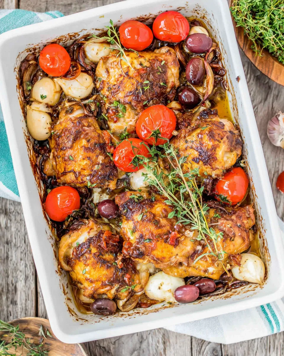 Delicious Mediterranean Chicken Bake Recipe (Balsamic Baked Chicken) food shot