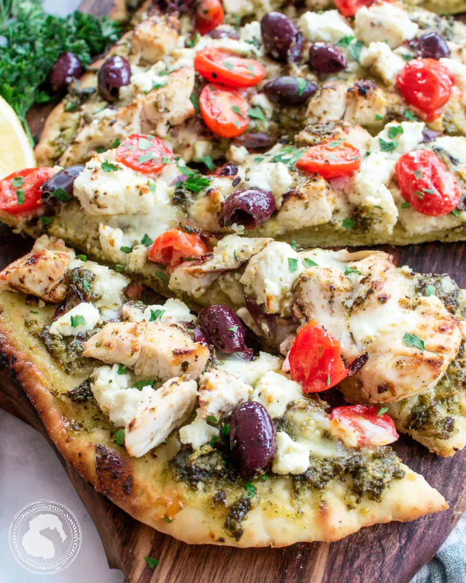 Easy Mediterranean Flatbread with Chicken recipe image
