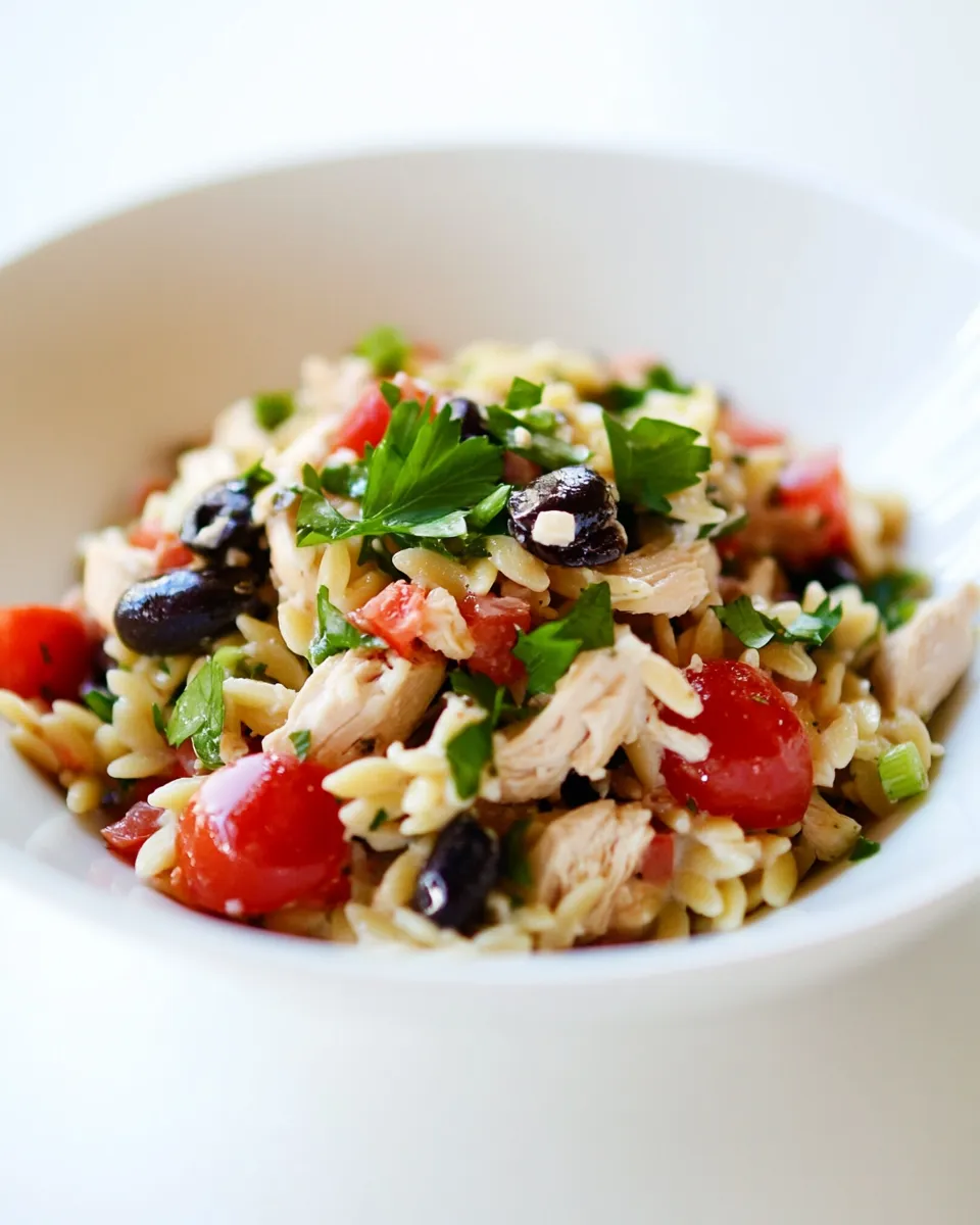 Homemade Mediterranean Orzo and Chicken Salad photo