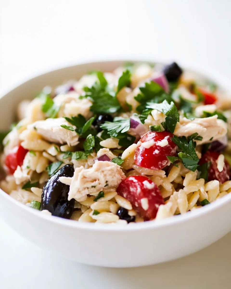 Easy Mediterranean Orzo and Chicken Salad recipe photo