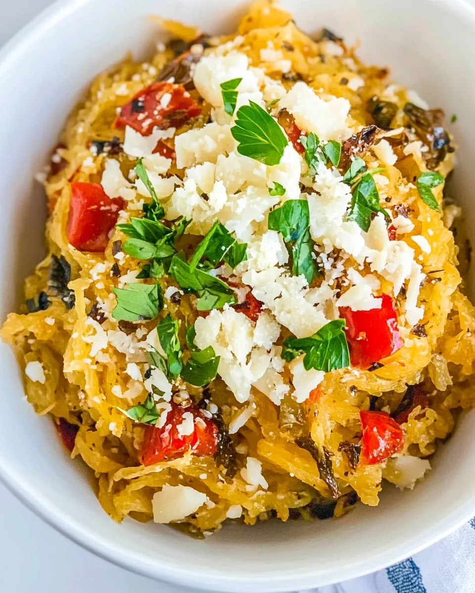 Delicious Mediterranean Spaghetti Squash plate image