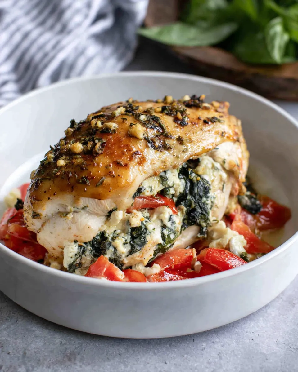 Easy Mediterranean Stuffed Chicken food shot