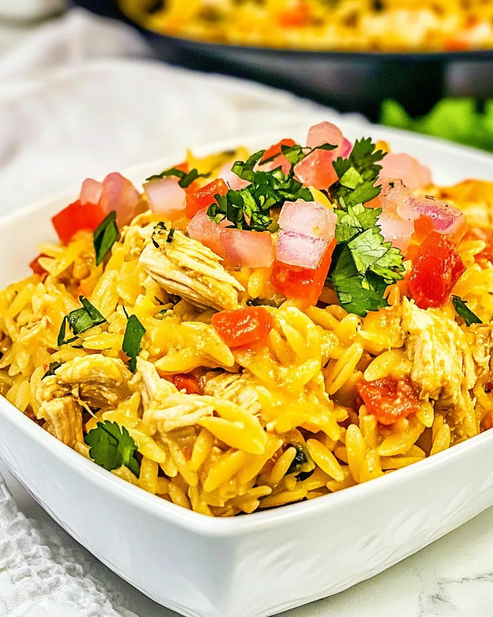Delicious Mexican Chicken Orzo plate image