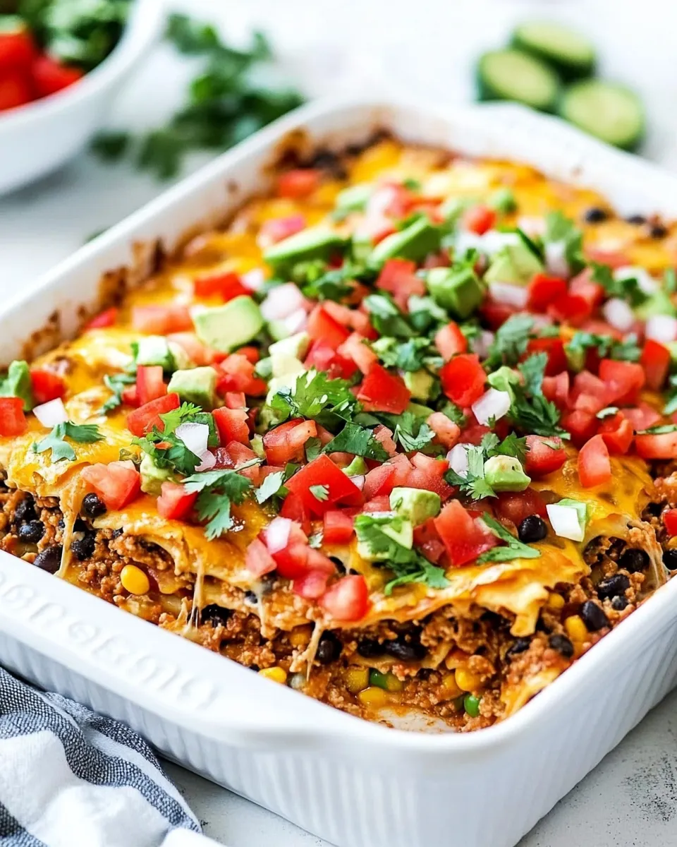 Delicious Mexican Lasagna with Tortillas plate image