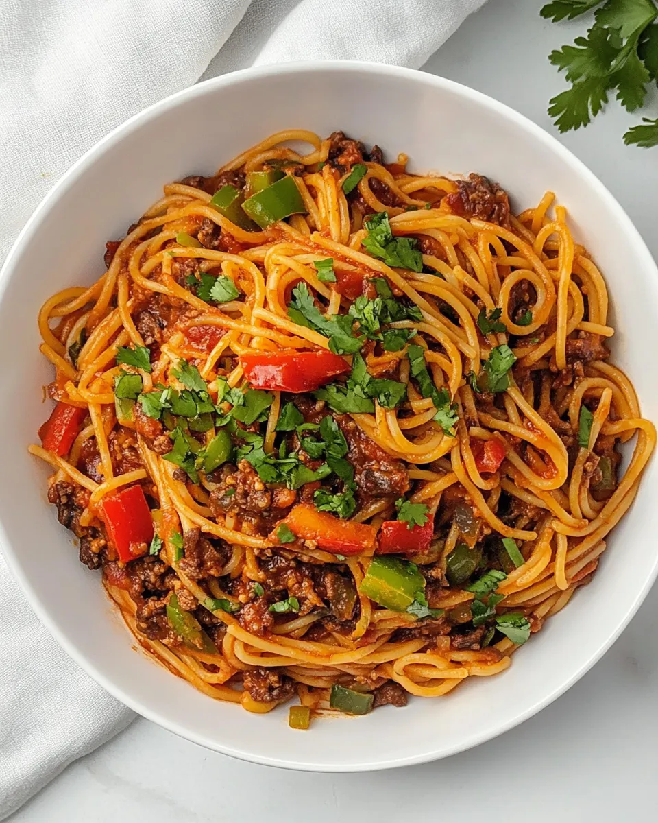 Delicious Mexican Spaghetti dish photo