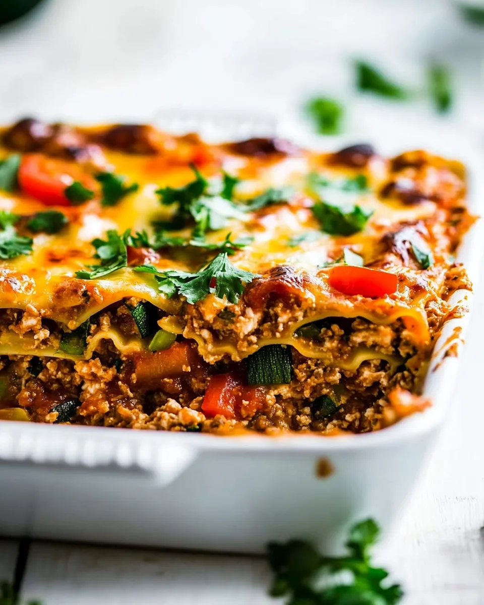 Delicious Mexican Zucchini Lasagna shot