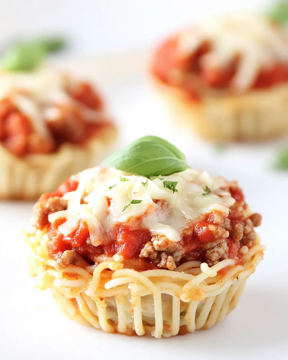 Classic Mini Spaghetti Pies recipe image