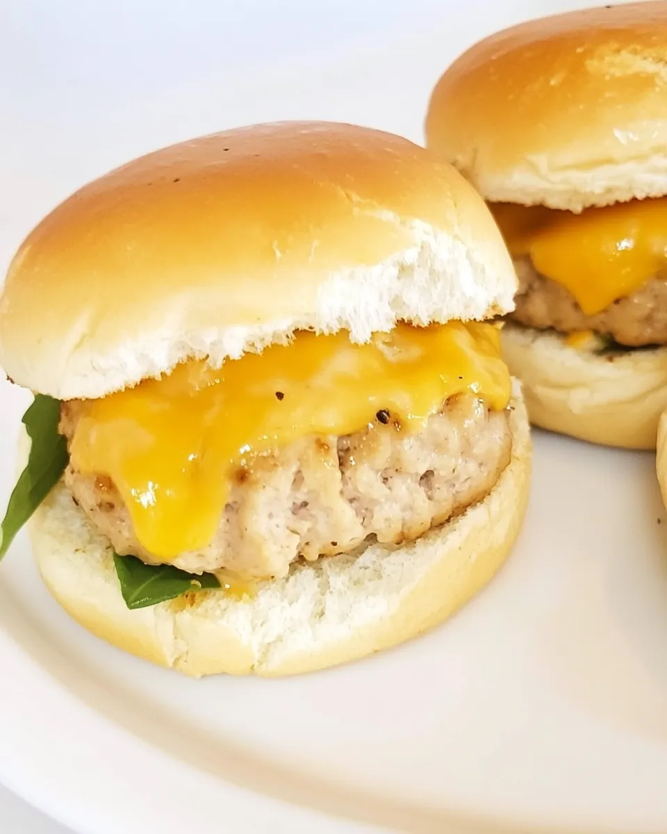 classic Mini Turkey Burger Sliders With Cheese Recipe image