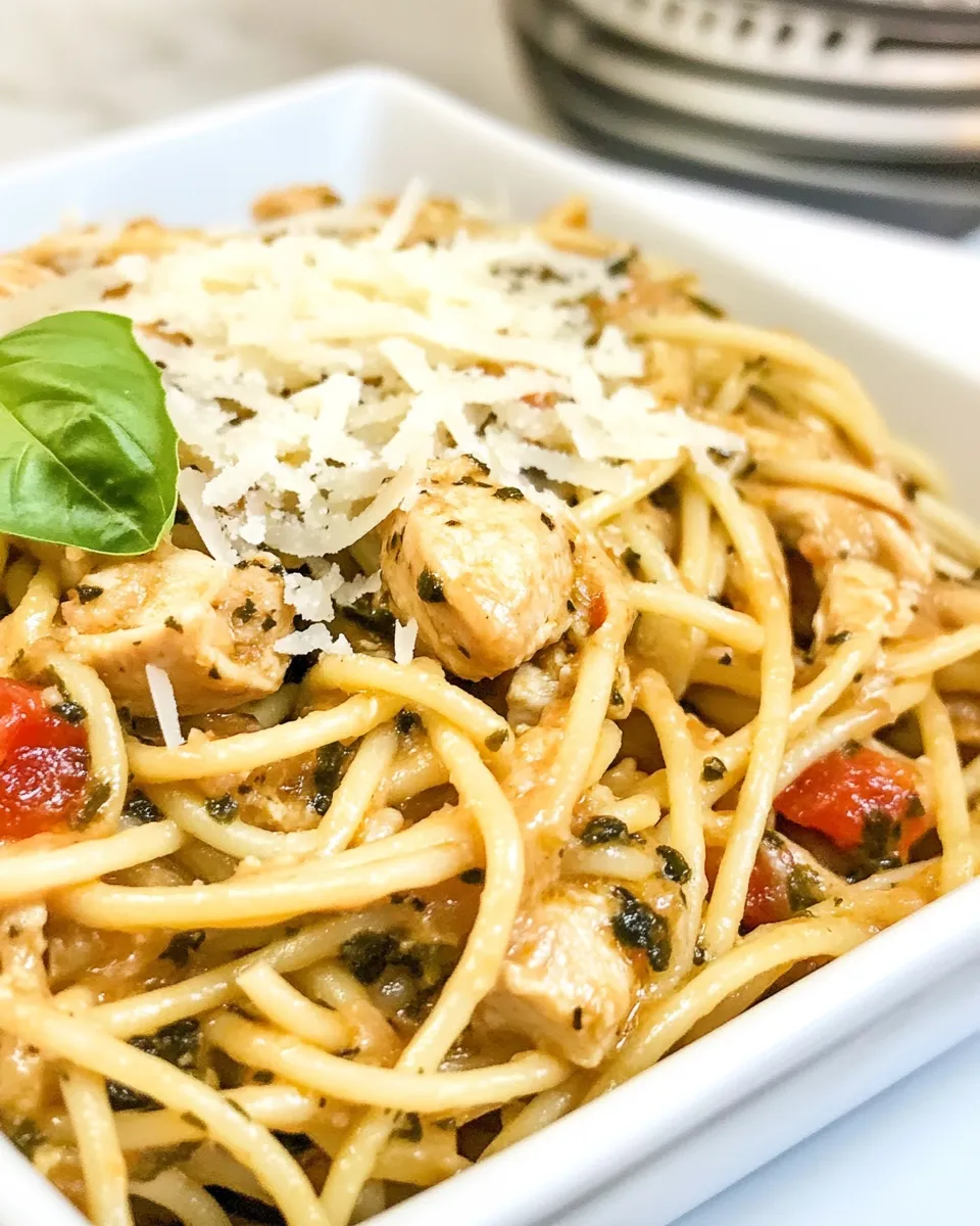 Delicious Monterey Chicken Spaghetti plate image