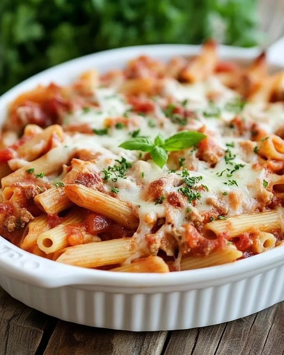 Easy Mozzarella and Penne Pasta Bake recipe photo