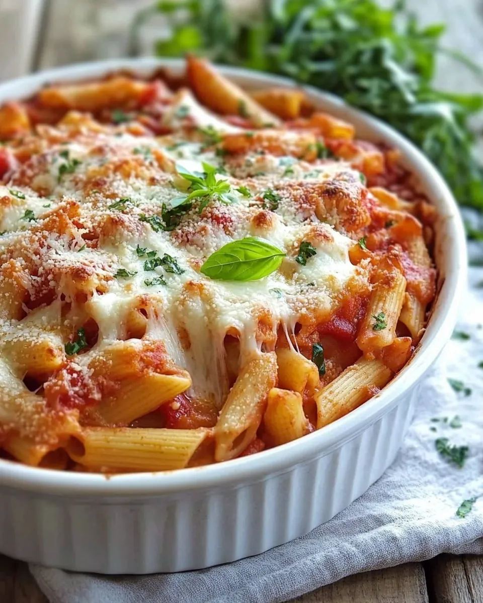 Delicious Mozzarella and Penne Pasta Bake dish photo