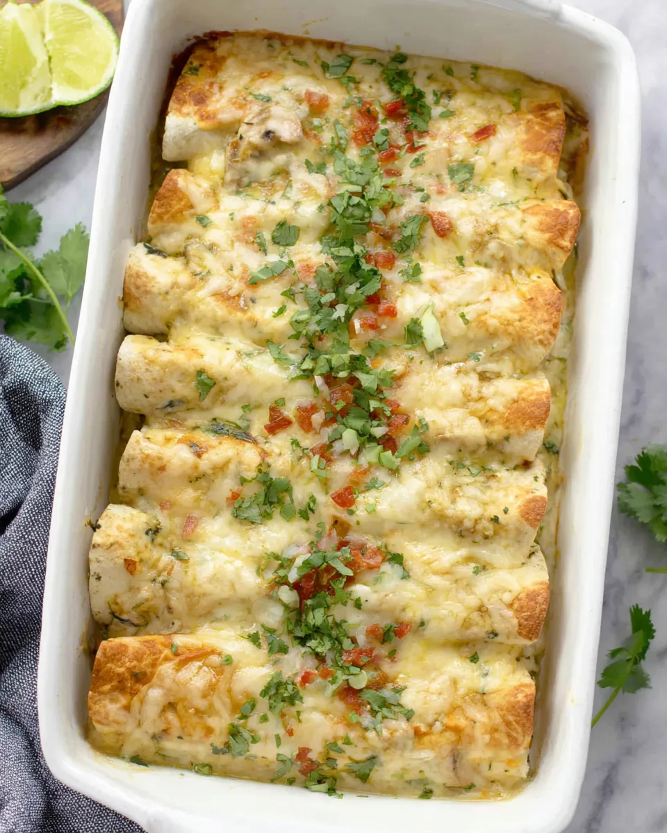 Easy Mushroom, Spinach, and Chicken Enchiladas recipe photo