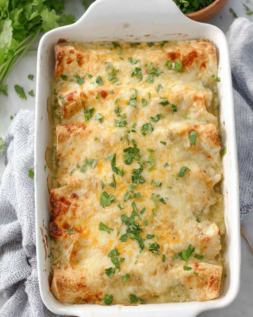 Delicious Mushroom, Spinach, and Chicken Enchiladas food shot