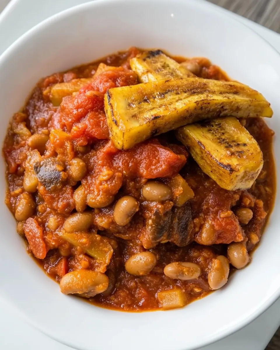 Easy Nigerian Beans & Plantain Porridge recipe photo