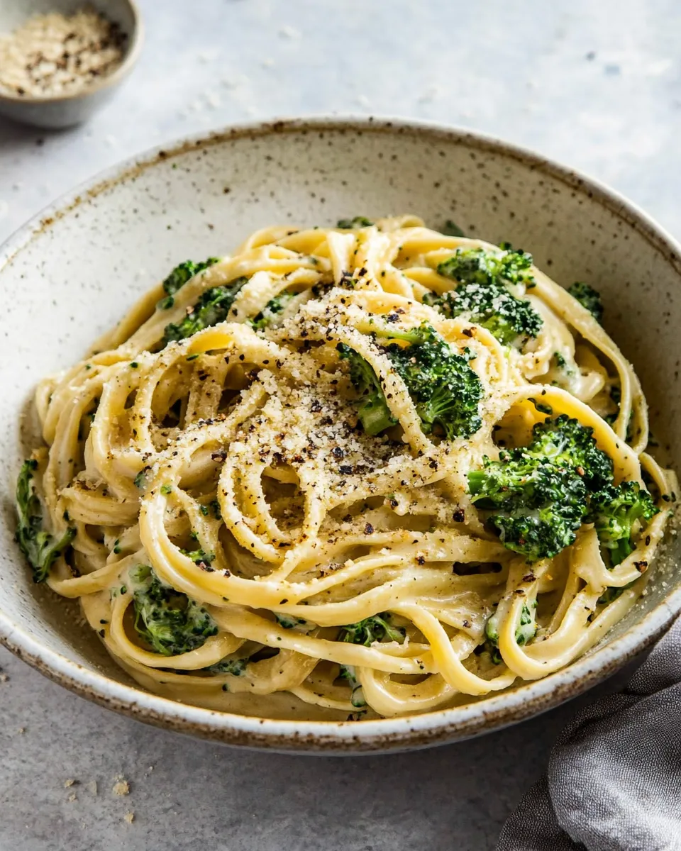 classic No-Guilt Broccoli Fettuccine Alfredo. image