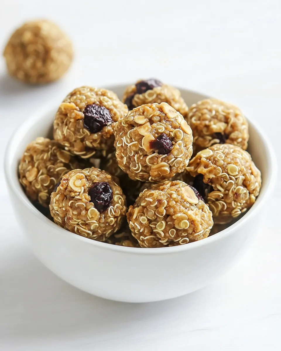 homemade No Bake Peanut Butter Quinoa Energy Balls photo