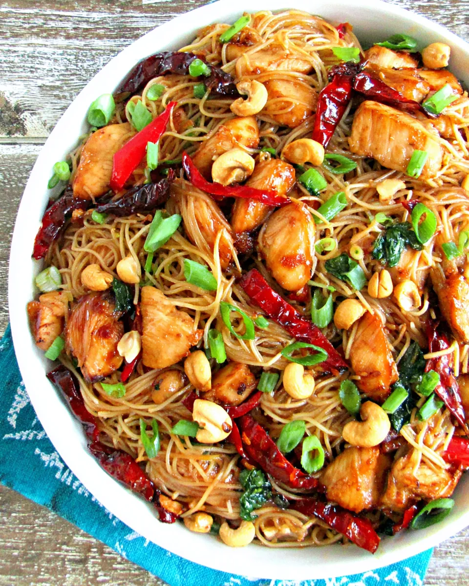 Delicious OLD Kung Pao Chicken Noodle Stir Fry image