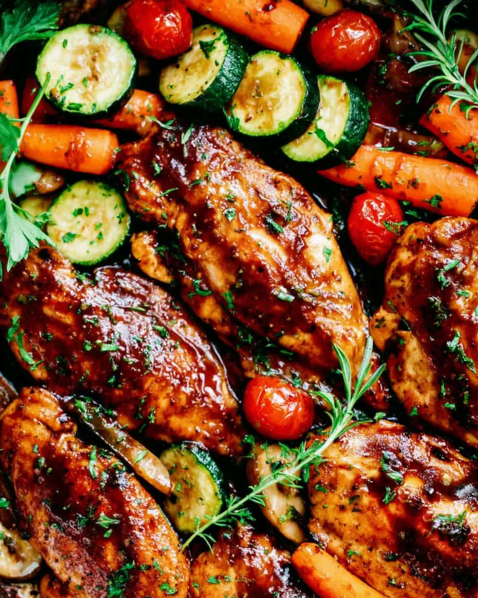 Easy ONE PAN Balsamic Chicken and Veggies recipe photo