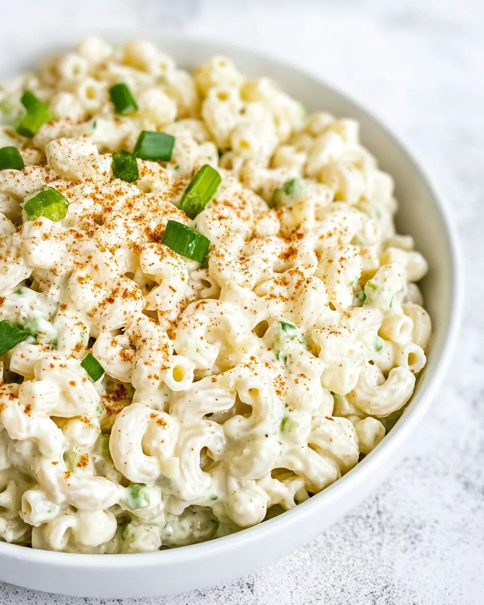 Delicious Old Fashioned Macaroni Salad shot