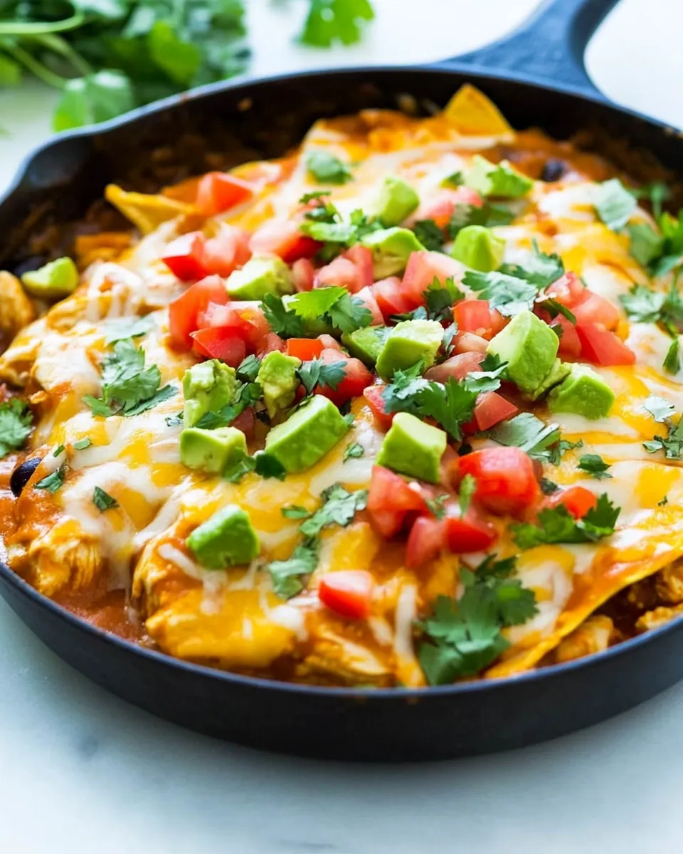 Homemade One-Pan Chicken Enchilada Skillet photo